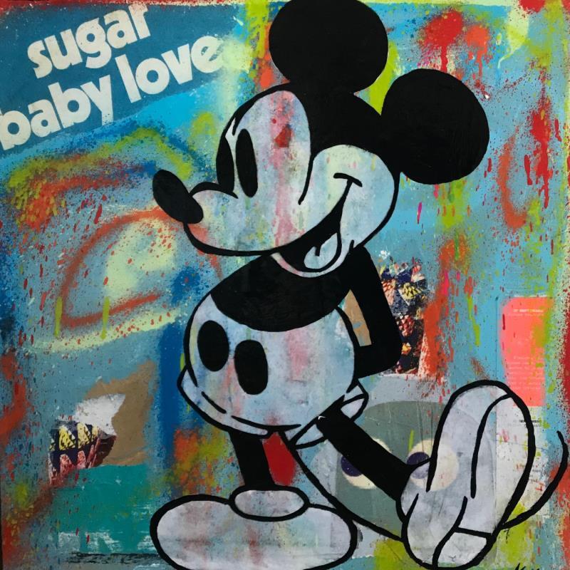 Gemälde Mickey von Kikayou | Gemälde Pop-Art Pop-Ikonen Graffiti