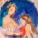 Painting Miroir Miroir, d'après Rosalba Carriera by Coline Rohart  | Painting Figurative Portrait Life style Nude Oil