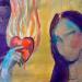 Peinture Amour flamme, D'après Francisco de Zurbaran par Coline Rohart  | Tableau Figuratif Portraits Scènes de vie Huile