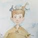 Peinture Petit homme safari par Marjoline Fleur | Tableau Illustration Mixte scènes de vie