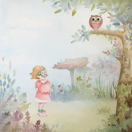 ▷ Peinture L'enfant et le moineau géant par Fleur Marjoline