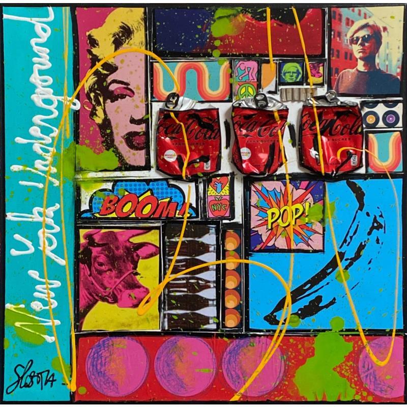 Painting Pop, NY by Costa Sophie | Painting Pop art Acrylic, Gluing, Posca, Upcycling Pop icons