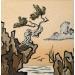 Peinture Pin solitaire par Jovys Laurence  | Tableau Matiérisme Paysages Sable