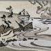 Peinture La falaise et l'orage par Jovys Laurence  | Tableau Matiérisme Paysages Marine Sable