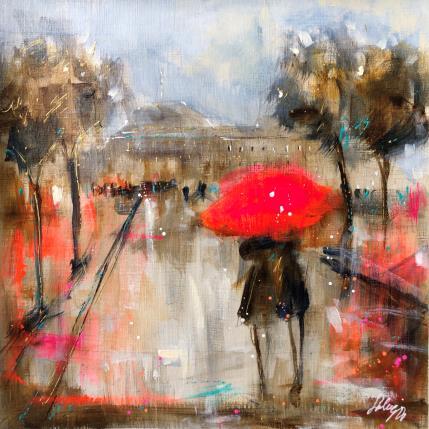 Painting Journée d'Automne by Solveiga | Painting Figurative Acrylic Landscapes, Life style, Urban