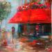 Painting Café Rouge by Solveiga | Painting Figurative Acrylic Landscapes Urban Life style