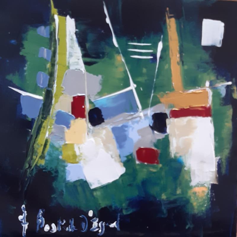 Gemälde Bleu atlantis von Bastide d´Izard Armelle | Gemälde Abstrakt Landschaften Öl