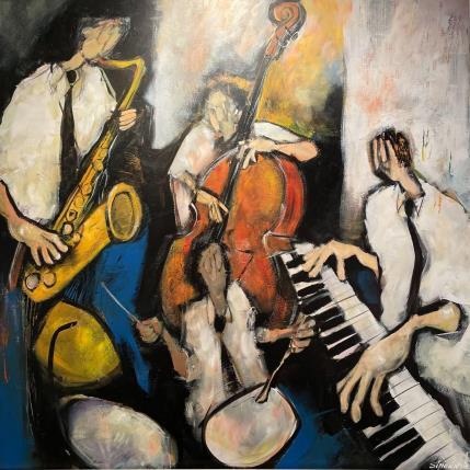 Painting La boîte de Jazz by Signamarcheix Bernard | Painting Figurative Acrylic, Mixed