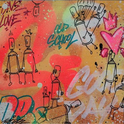 Peinture I love you par Kedarone | Tableau Street Art Graffiti, Mixte icones Pop