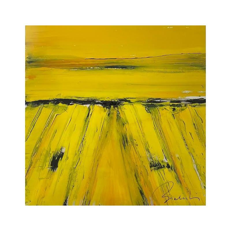 Peinture Champ jaune par Zielinski Karin  | Tableau Abstrait Minimaliste Métal