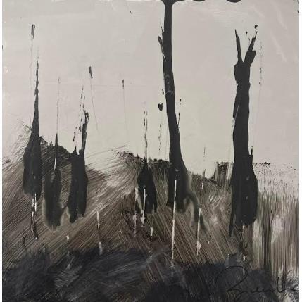 Peinture forest par Zielinski Karin  | Tableau Abstrait métal noir & blanc