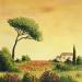 Painting Loin du village by Blandin Magali | Painting Figurative Landscapes Oil