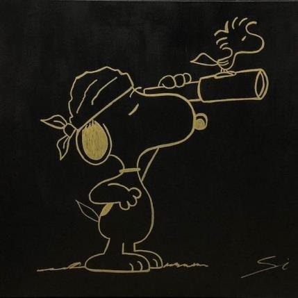 Painting traveller snoopy by Mestres Sergi | Painting Pop art Mixed Pop icons