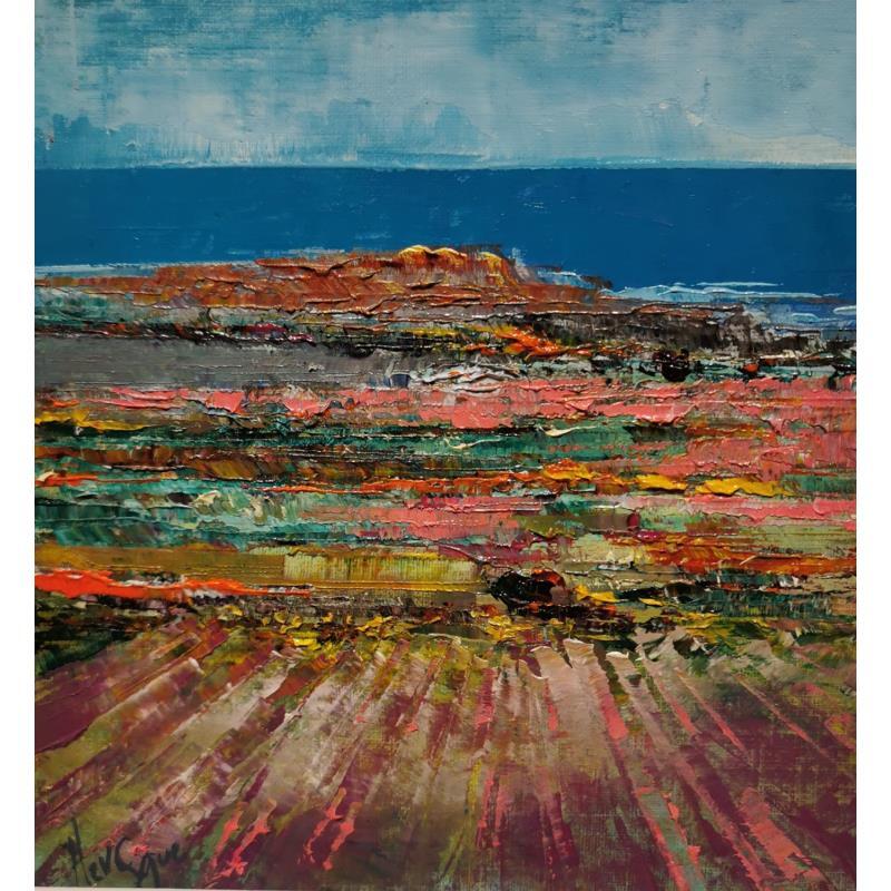 Painting Entre terre et mer by Levesque Emmanuelle | Painting Figurative Oil Landscapes Marine