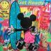 Peinture Mickey surf par Kikayou | Tableau Pop-art Icones Pop Graffiti