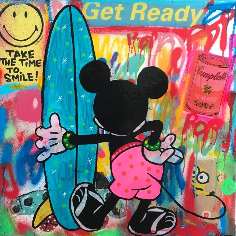Painting Mickey surf by Kikayou | Painting Pop-art Graffiti Pop icons