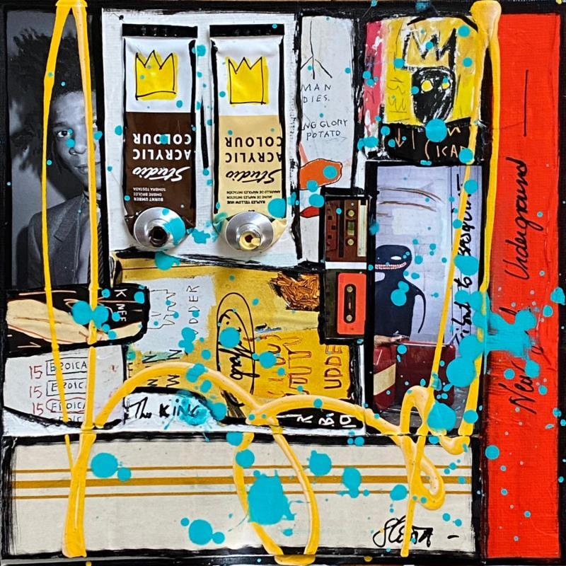 Painting Tribute to Basquiat (New York Underground) by Costa Sophie | Painting Pop art Pop icons Mixed
