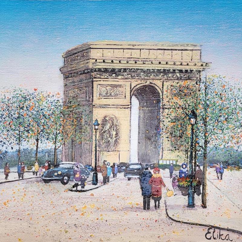 Gemälde Journée d'hiver aux Champs-Elysées von Dessapt Elika | Gemälde Figurativ Alltagsszenen, Landschaften, Urban