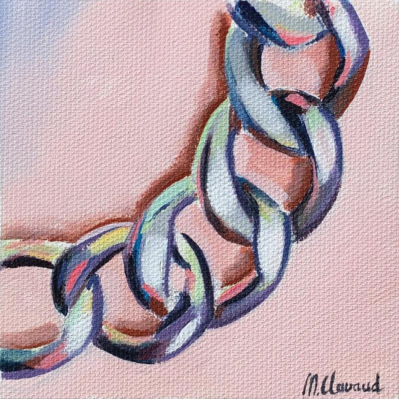Painting CHAIN by Clavaud Morgane | Painting Figurative Life style Still-life Minimalist Acrylic
