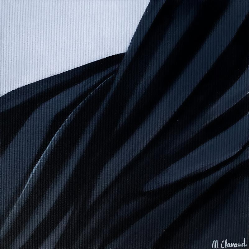 Gemälde DRAPED von Clavaud Morgane | Gemälde Figurativ Alltagsszenen Minimalistisch Schwarz & Weiß Acryl