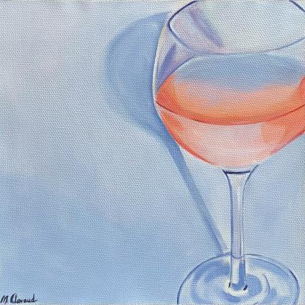 Painting GLASS OF ROSÉ by Clavaud Morgane | Painting Figurative Acrylic Life style, Minimalist, Still-life