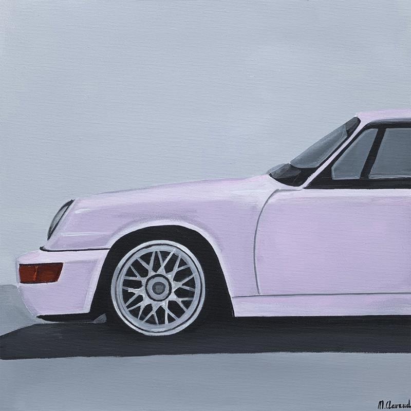 Painting PINK PORSCHE by Clavaud Morgane | Painting Figurative Landscapes Urban Life style Acrylic