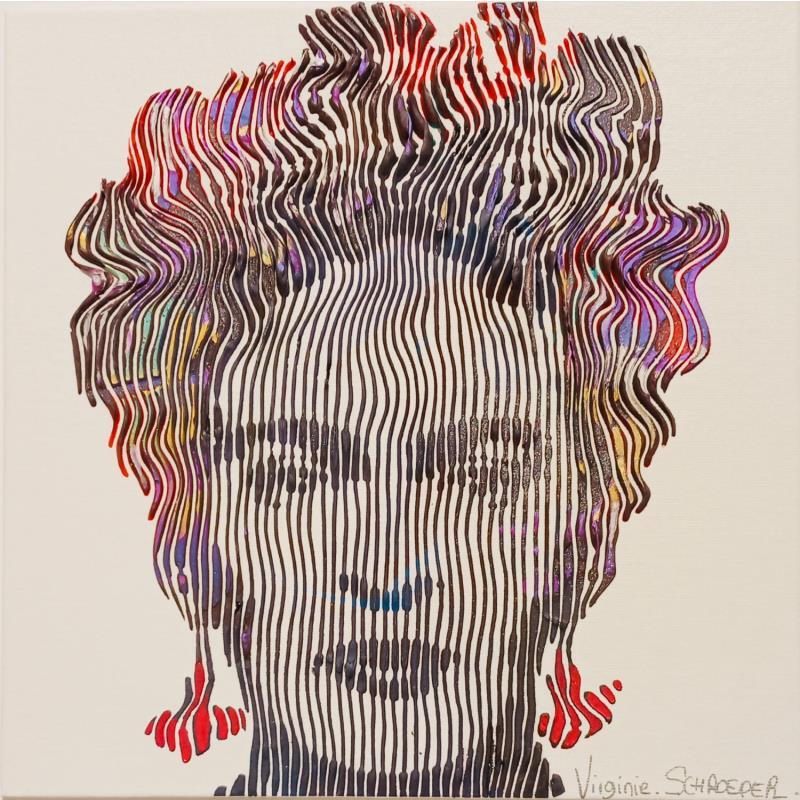 Painting Frida Kahlo un visage de caractère et une inspiration débordante by Schroeder Virginie | Painting Pop art Pop icons Oil Acrylic