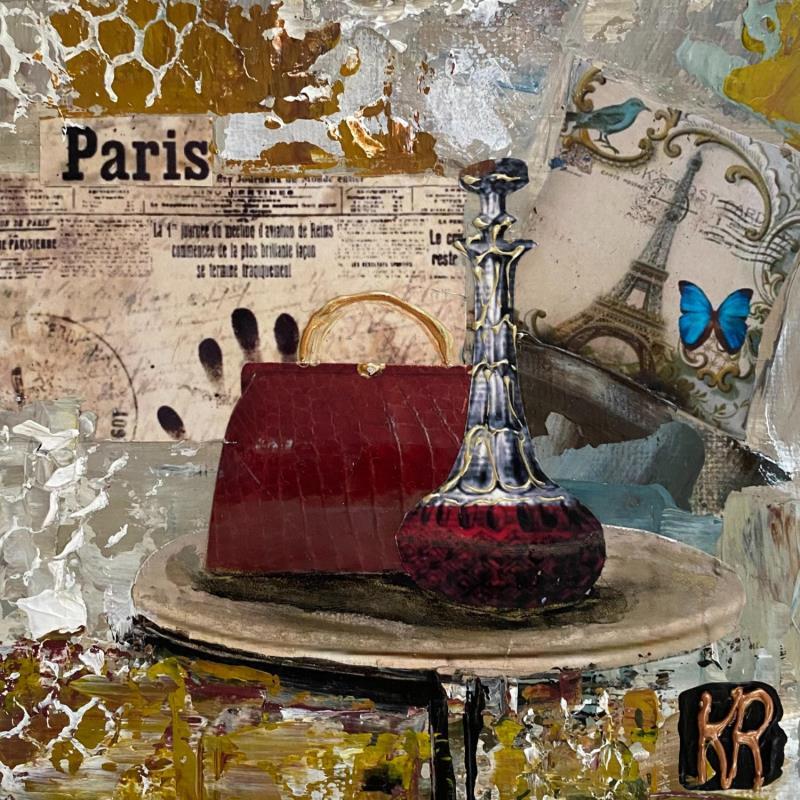 Peinture Paris toujours 2 par Romanelli Karine | Tableau Figuratif Collage scènes de vie
