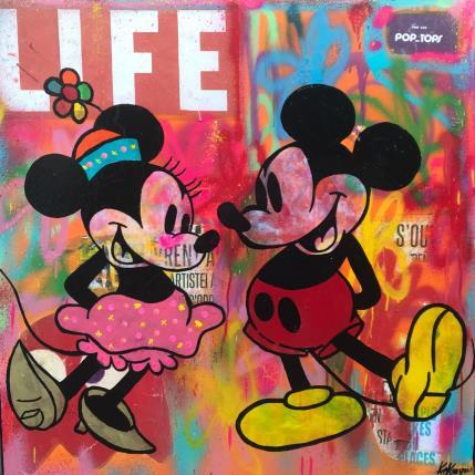 Painting life is love by Kikayou | Painting Pop-art Graffiti Pop icons