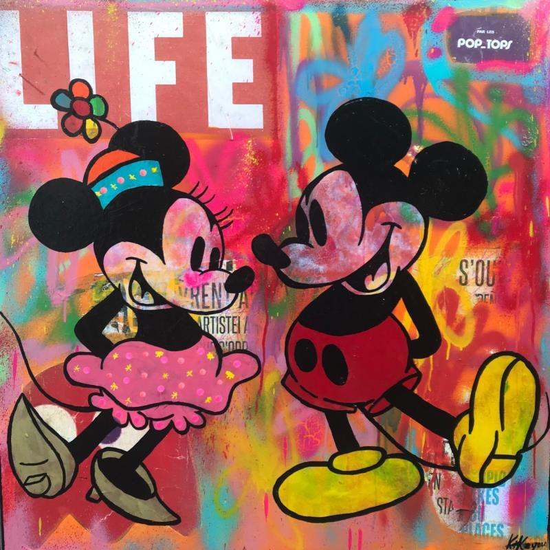 Peinture life is love par Kikayou | Tableau Pop-art Graffiti Icones Pop