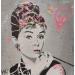 Painting Audrey by Lenud Valérian  | Painting Street art Portrait Pop icons