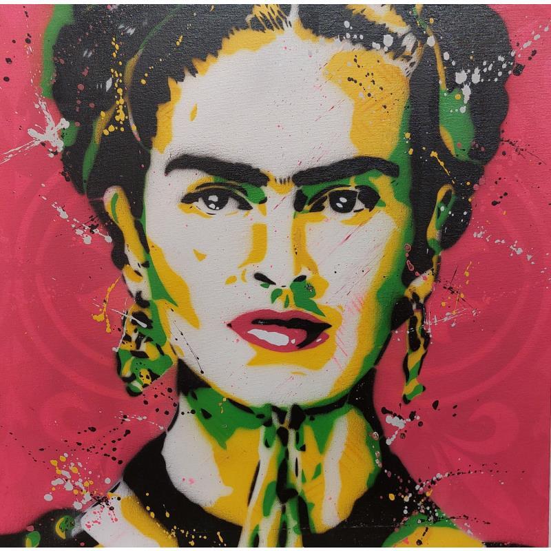 Painting Frida 1 by Lenud Valérian  | Painting Street art Portrait Mixed
