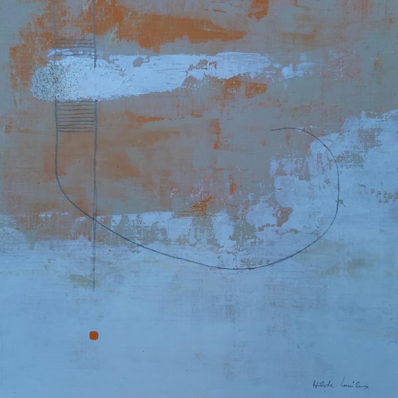 Painting abstract white B 26 by Wilms Hilde | Painting Abstract Mixed Minimalist
