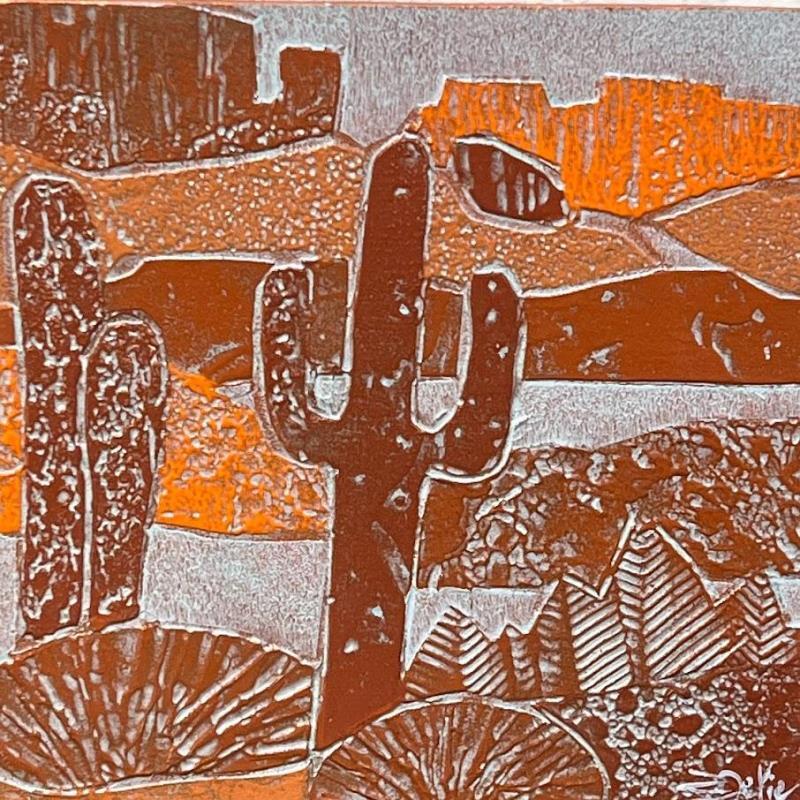 Painting 5d Desert; Cuivre et Orange by Devie Bernard  | Painting Figurative Subject matter Landscapes Cardboard Acrylic