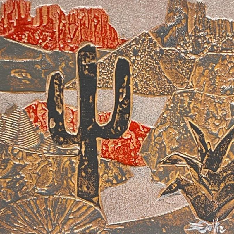 Peinture 3d Desert; Fer et Rouge par Devie Bernard  | Tableau Figuratif Matiérisme Paysages Carton Acrylique