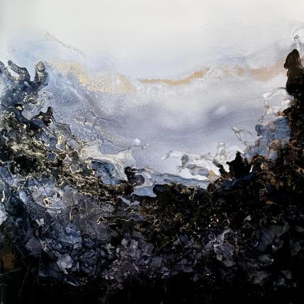 Peinture 891.1 Brume sur le Mont Fuji  par Depaire Silvia | Tableau Abstrait Acrylique, bois noir & blanc