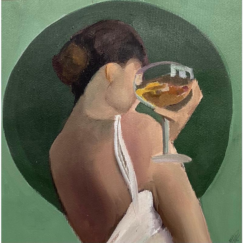 Gemälde Champagne von Gallo Manuela | Gemälde Figurativ Acryl Alltagsszenen, Pop-Ikonen, Porträt