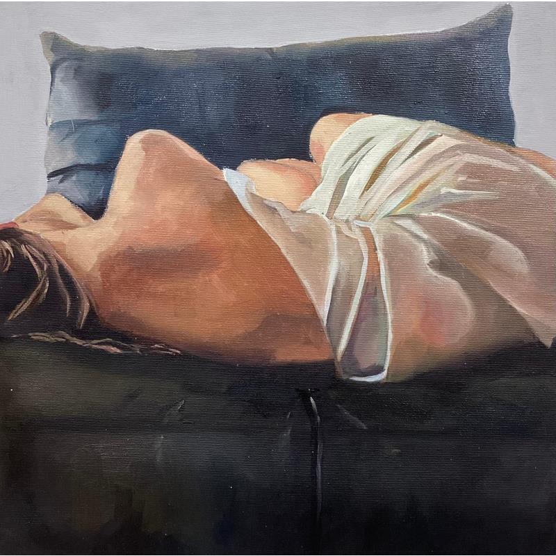 Gemälde Sofa von Gallo Manuela | Gemälde Figurativ Acryl, Öl Alltagsszenen