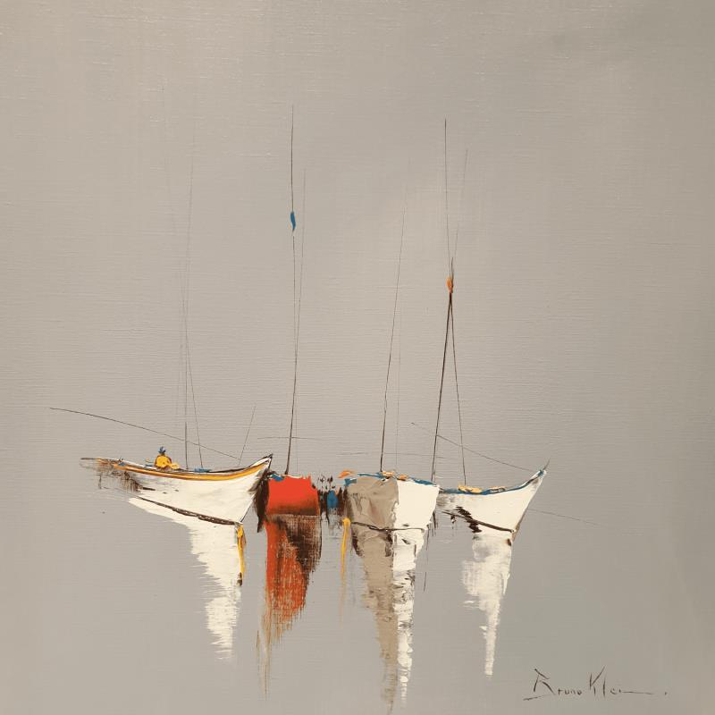 Peinture Partir en mer par Klein Bruno | Tableau Figuratif Huile Marine, Paysages