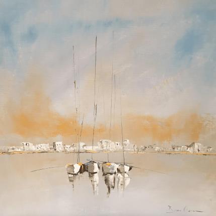 Painting Ville blanche by Klein Bruno | Painting Figurative Oil Landscapes, Marine, Urban