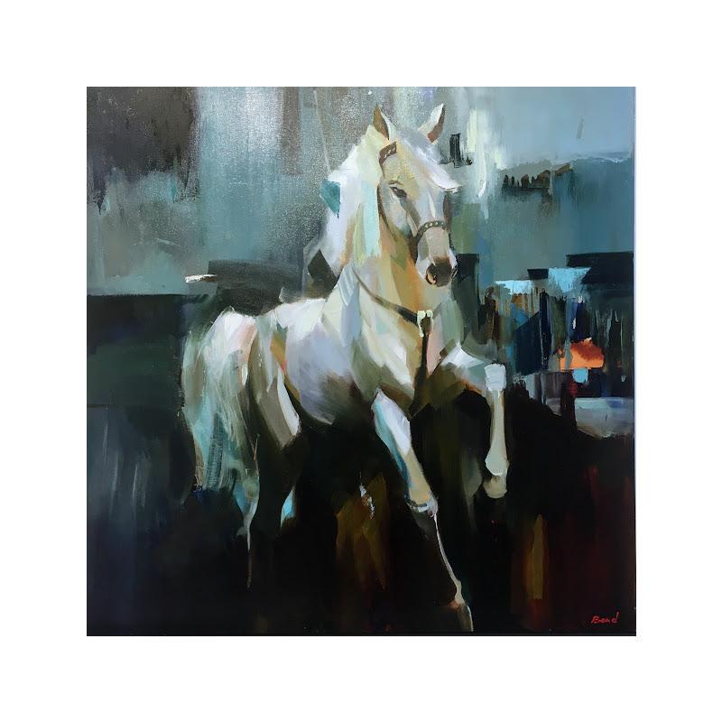 Painting Playful Mood by Bond Tetiana | Painting Figurative Oil Animals