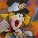 Painting Femme au chapeau et collier by Fauve | Painting Figurative Acrylic Life style