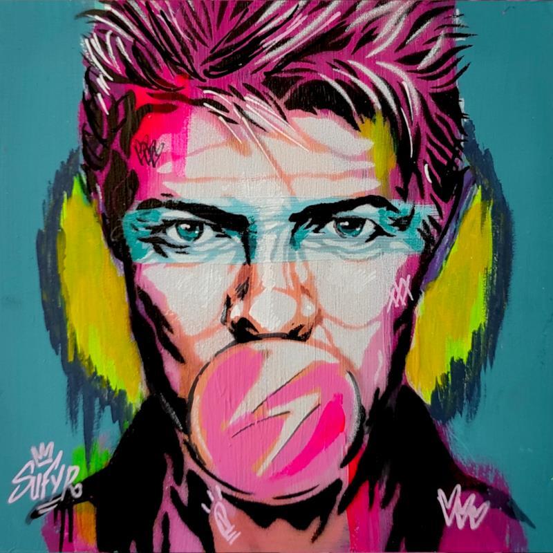 Painting Bowie Bubble by Sufyr | Painting Street art Graffiti Acrylic Pop icons