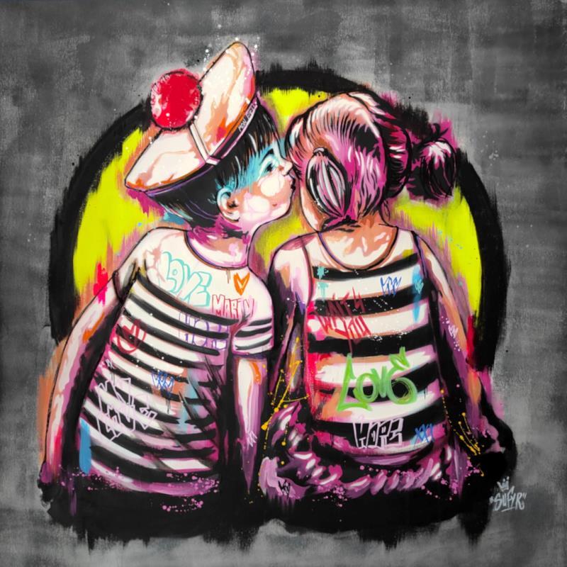 Gemälde Mon petit Marin von Sufyr | Gemälde Street art Alltagsszenen Graffiti Acryl