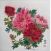 Painting Trois pivoines 1 by Tayun | Painting Figurative Still-life Ink