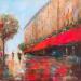 Painting Café Saint Germain by Solveiga | Painting Figurative Urban Acrylic