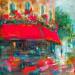 Painting Café Rouge by Solveiga | Painting Figurative Urban Acrylic