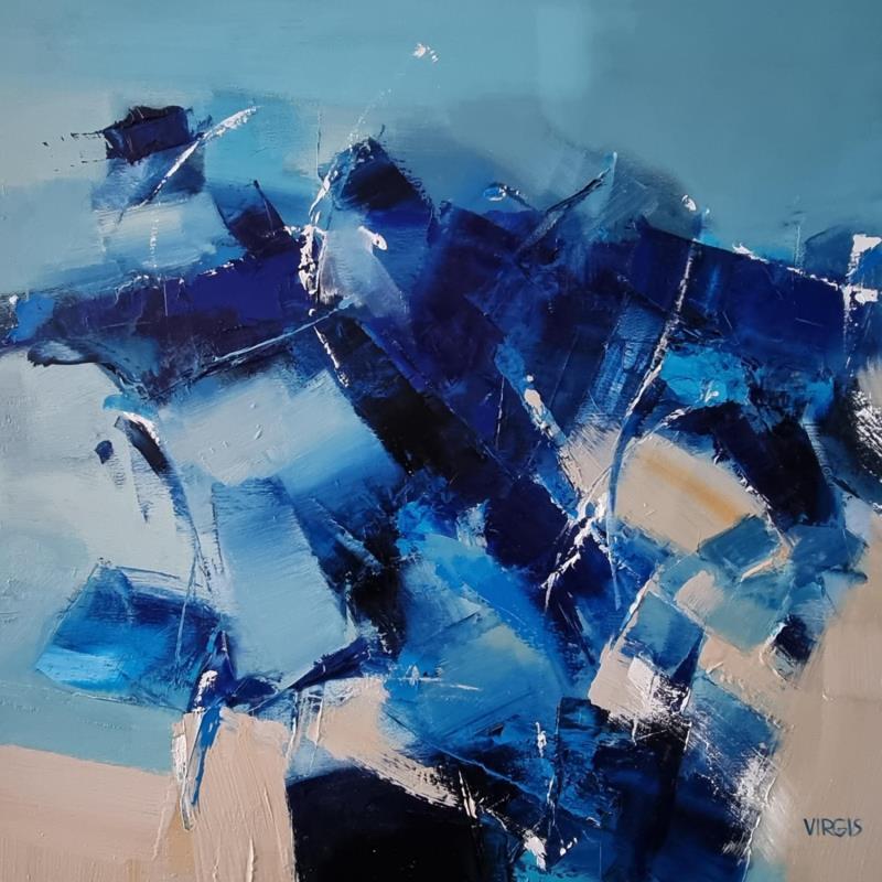 Painting Blue rampage by Virgis | Painting Abstract Oil Minimalist