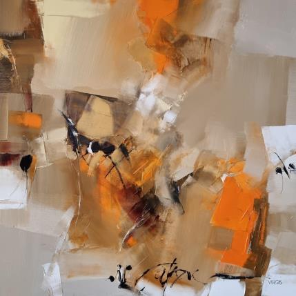 Peinture Golden orange par Virgis | Tableau Abstrait Huile minimaliste