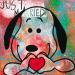 Peinture Snoopy coeur par Kikayou | Tableau Pop-art Icones Pop Graffiti